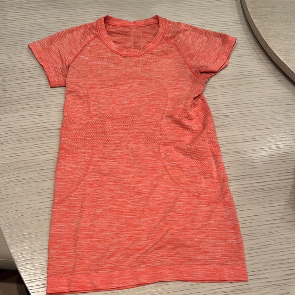 Orange Short Sleeve Workout Top
